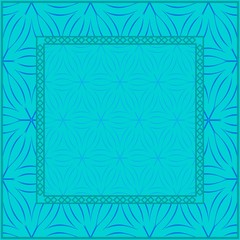 Design Of A Geometric Pattern . Vector Illustration. For Print Bandana, Tablecloth, Fashion. Blue color