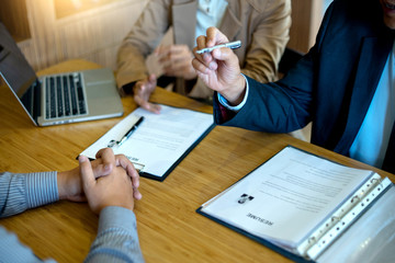 job interview for new staff in the office room