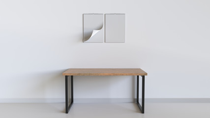 Blank white spiral calendar on the wall