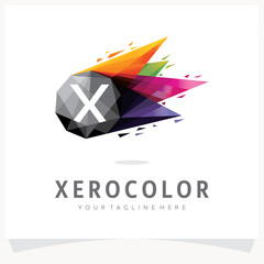 Letter X Logo Design with Colorful Polygon Comet, Logo Design Template Inspiration, App Icon Design