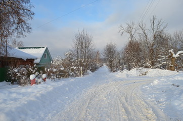 Russian village in winter