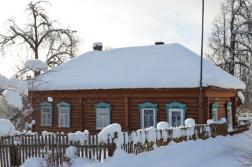 Russian village in winter