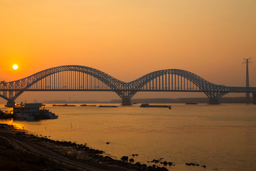 Naklejka premium Nanjing Dashengguan Yangtze River Bridge