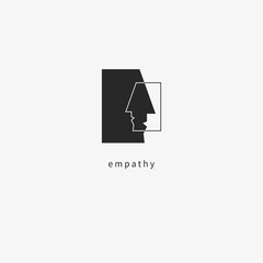 Fototapeta na wymiar empathy black pictogram