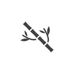 Bamboo tree with leaves vector icon. filled flat sign for mobile concept and web design. Branch of bamboo simple solid icon. Symbol, logo illustration. Pixel perfect vector graphics