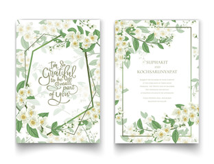 Jasmine invitation card and letter collection.