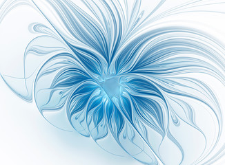 Fototapeta na wymiar Abstract blue fractal flower