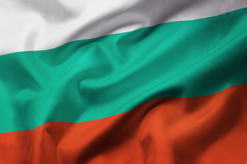 Obraz premium Satin texture of curved flag of Bulgaria