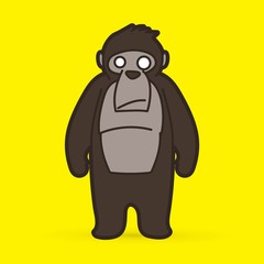 Gorilla cartoon graphic vector