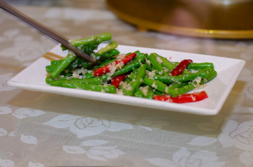 Dry-Fried Green Beans with Minced Pork and Preserved Vegetables