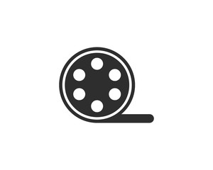 Film roll logo - vector black cinema and movie design element or icon - Vector