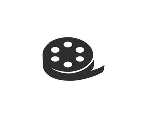 Film roll logo - vector black cinema and movie design element or icon - Vector