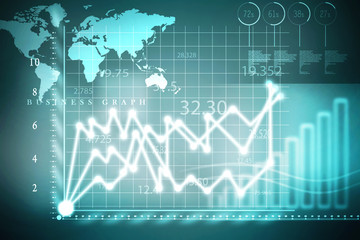 2d rendering Stock market online business concept. business Graph 