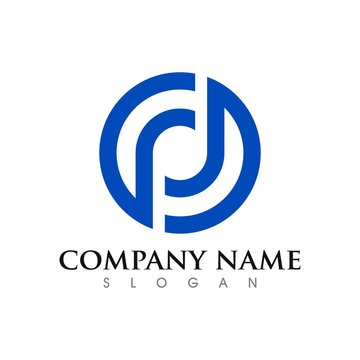 "PD" Initials circle rotation logo template