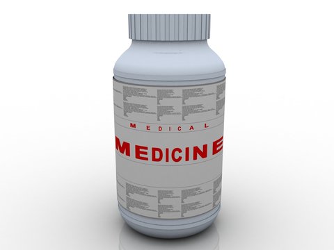 3d illustration Medical bottles with drugs
