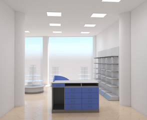 shop, mall, shopping mall, interior visualization, 3D illustration