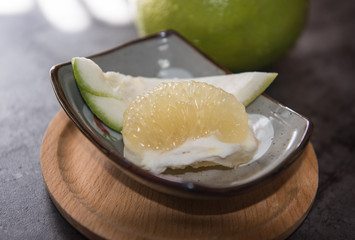 Juicy green pomelo