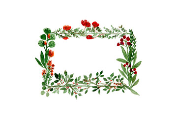 Floral Wreath In Watercolor