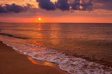 sunset, sea