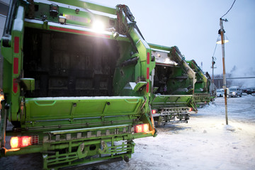 Garbage trucks in the city, garbage removal