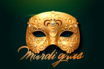 Mardi gras exquisite golden mask