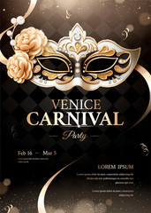Venice carnival party poster - obrazy, fototapety, plakaty