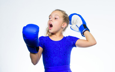 Upbringing for leadership and winner. Strong child boxing. Sport and health concept. Boxing sport...