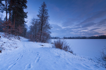 Beautiful snow winter landscape.Winter landscape.
