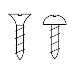 Screw line icon, logo on white background