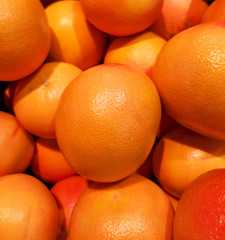 Ripe grapefruit on shop window