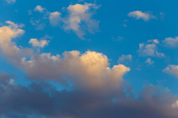 Clouds in the sky at sunset as a background