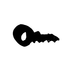 Key icon. Grunge key brush illustration. Vector illustration.