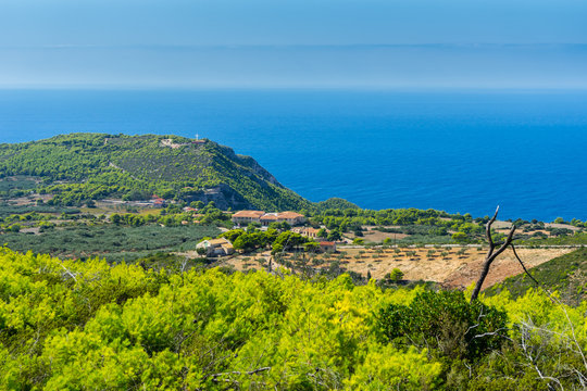 Greece, Zakynthos, Impressive greek countryside near kampi at the ocean