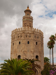 Fototapeta na wymiar der Torre del Oro in Sevilla