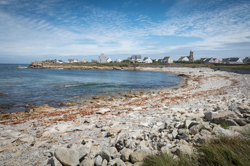 Plage de galets blancs sur l'&icirc;le de Sein