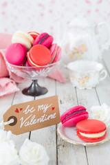Pink macarons for Valentine's Day