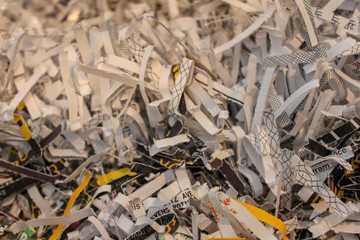 Shredded Paper in Paper Shredder