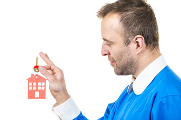Man holding home keys