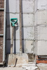 Shovel on construction site