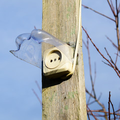Homemade outlet protection from the rain