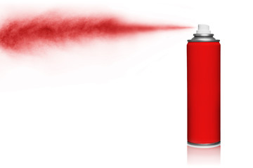 Red spray, isolated on white background