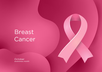 Breast Cancer awareness month in October. Pink color ribbon Cancer Awareness Products.