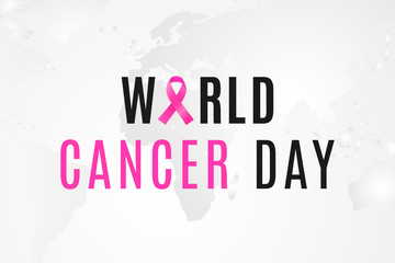 World Cancer Day banner. February 4 is day when all people unite against the oncology.