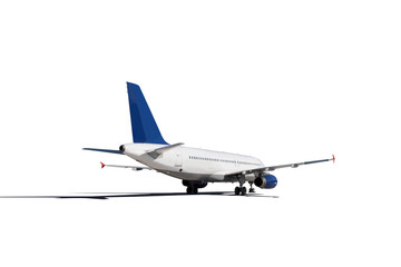 Commercial air plane on a white background .