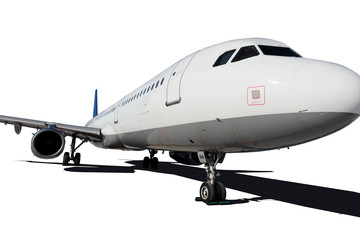 Commercial air plane on a white background .
