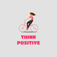 silhouette of a cyclist with title think positive