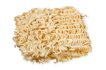 Dry instant noodles in the bowl
