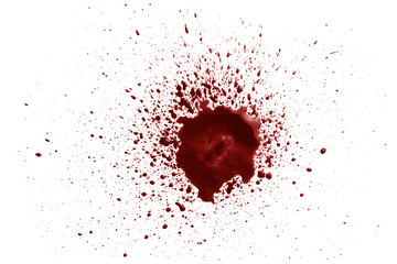 Blood drops, isolated on white background - obrazy, fototapety, plakaty