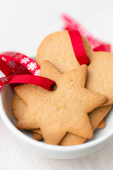 Star shaped gingerbread biscuits