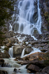 Obraz premium Nardis waterfalls in Val di Genova near Pinzolo in the summertime, Adamello-Brenta Natural Park in the northern Italy